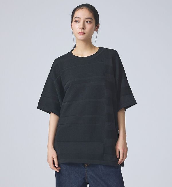 ABAHOUSE「【FORTUNA/フォルトゥナ】EcotecDryKnitボーダーT/エコテック」|ニット・セーター|