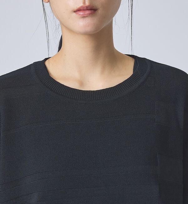 ABAHOUSE「【FORTUNA/フォルトゥナ】EcotecDryKnitボーダーT/エコテック」|ニット・セーター|