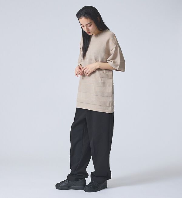 ABAHOUSE「【FORTUNA/フォルトゥナ】EcotecDryKnitボーダーT/エコテック」|ニット・セーター|