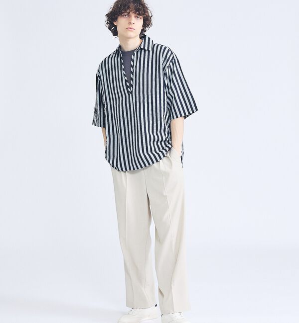 ABAHOUSE「【セットアップ対応】デニムライクツイル ワイド イージーパンツ / ベージュ」|その他|