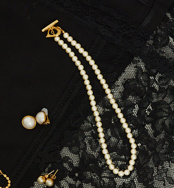 Rouge vif「【Caline Paris /カリーヌパリ 】 パールネックレス」|ネックレス|