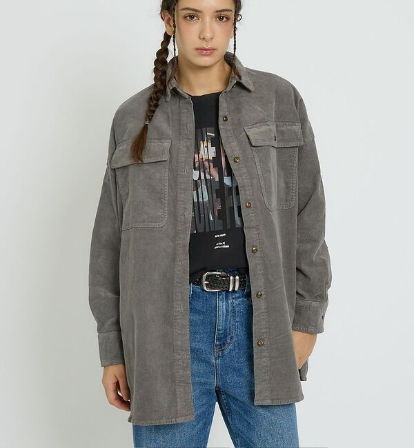 Rouge vif「【Healthy denim / ヘルシーデニム】Almond/コーデュロイ/オ」|シャツ・ブラウス|チャコールグレー