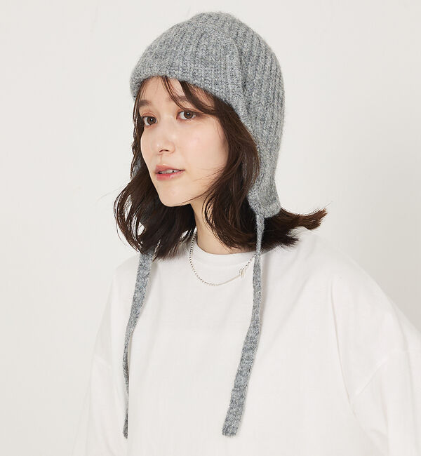 abahouse mavie「ヘザーニットフライトワッチキャップ」|その他|グレー