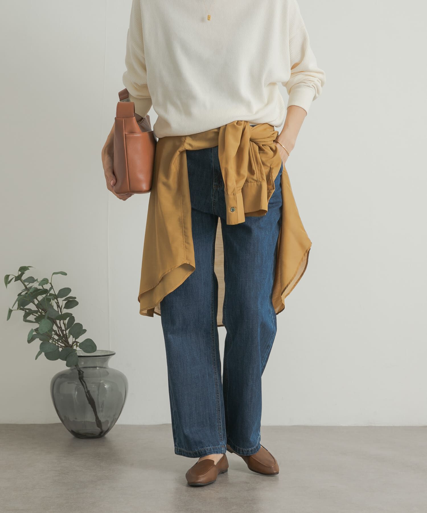 URBAN RESEARCH DOORS「デニムワイドパンツ」|デニム|インディゴブルー