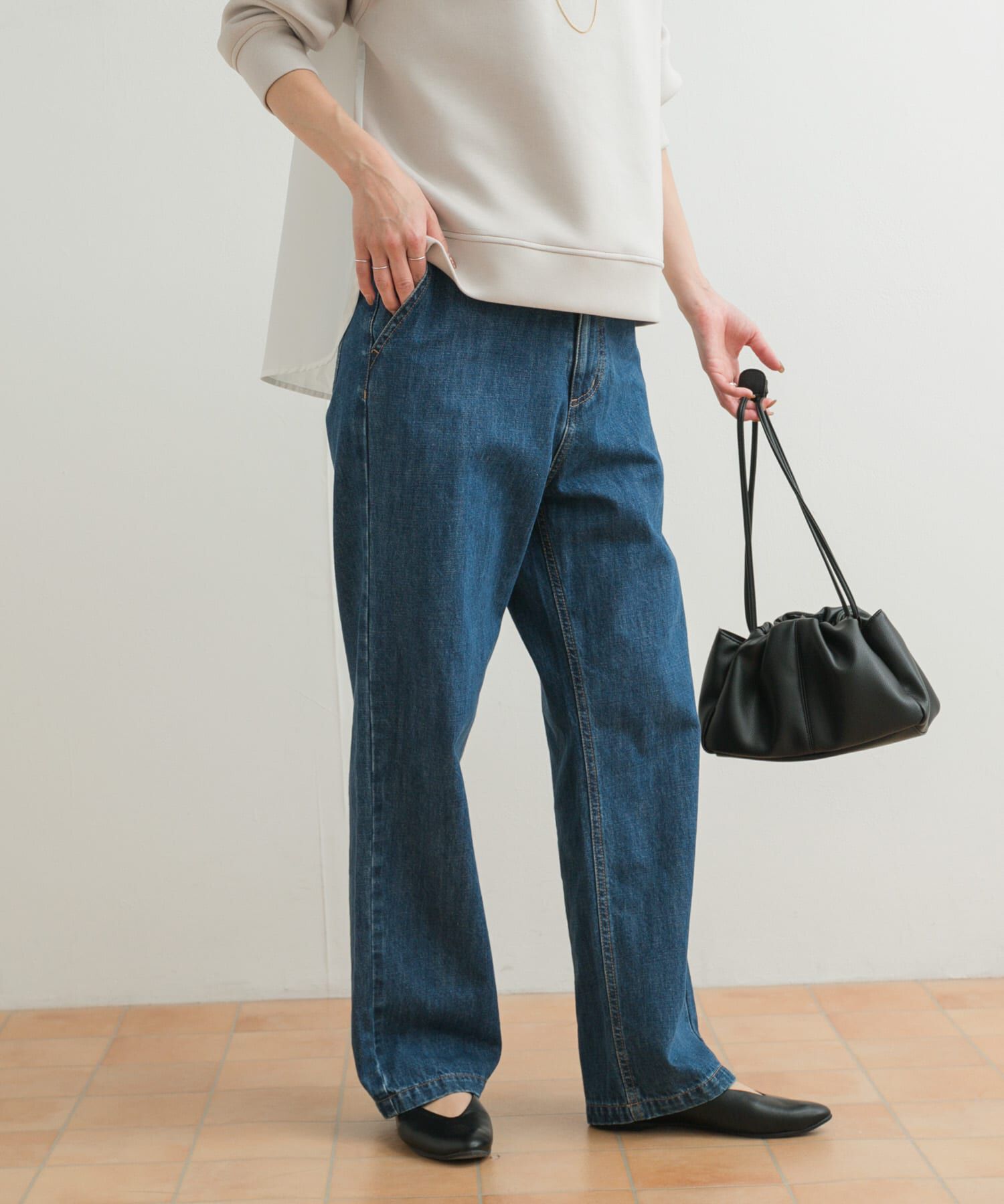 URBAN RESEARCH DOORS「デニムワイドパンツ」|デニム|