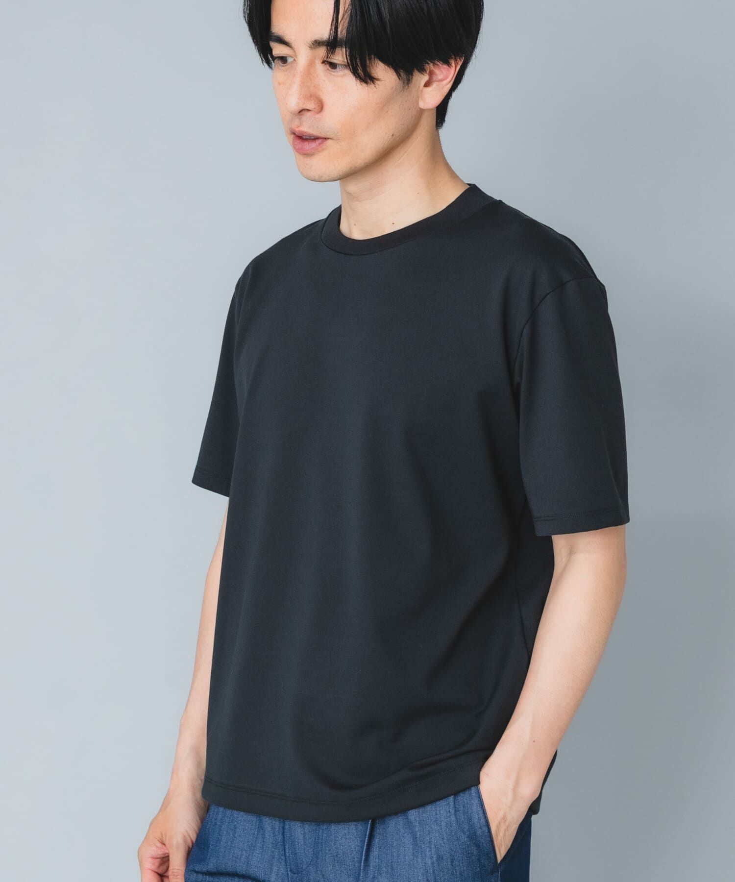 URBAN RESEARCH ROSSO「『接触冷感/吸水速乾/UVカット』ハイクオリティドレスTシャツ」|Tシャツ・カットソー|ブラック