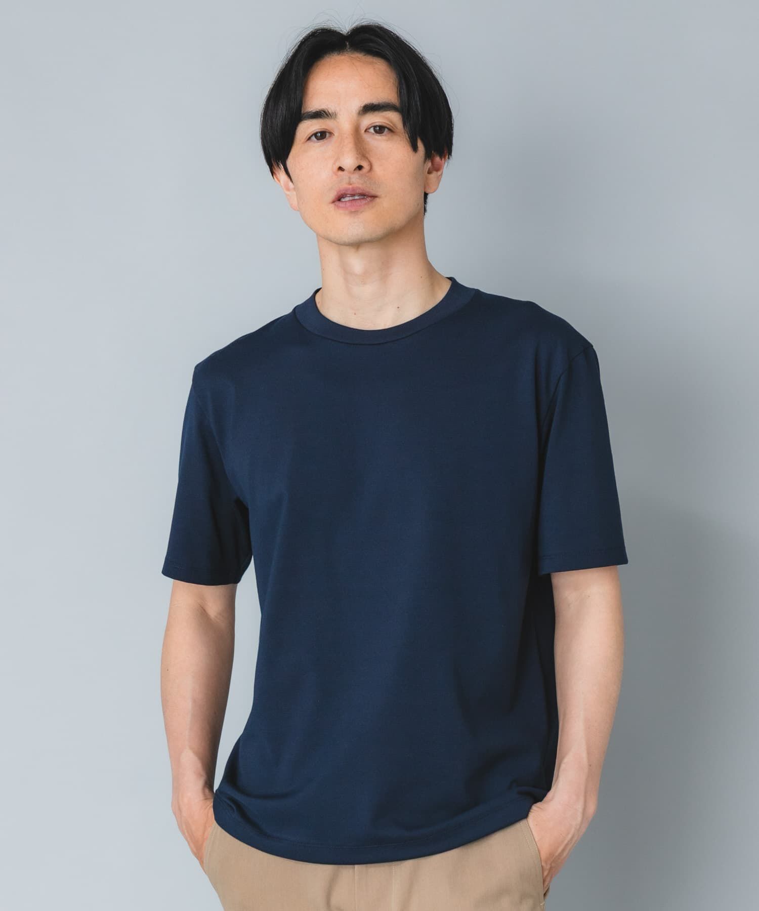 URBAN RESEARCH ROSSO「『接触冷感/吸水速乾/UVカット』ハイクオリティドレスTシャツ」|Tシャツ・カットソー|ネイビー
