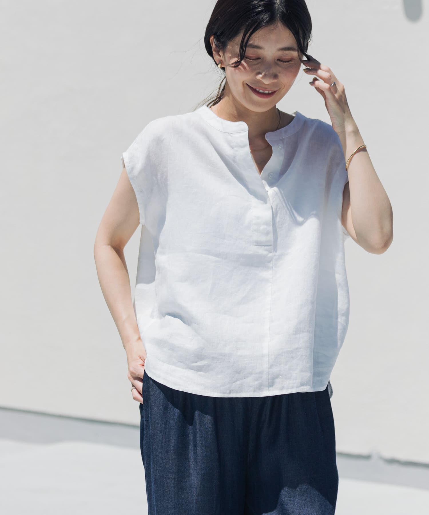 URBAN RESEARCH DOORS「リネンスキッパーフレンチブラウス」|シャツ・ブラウス|