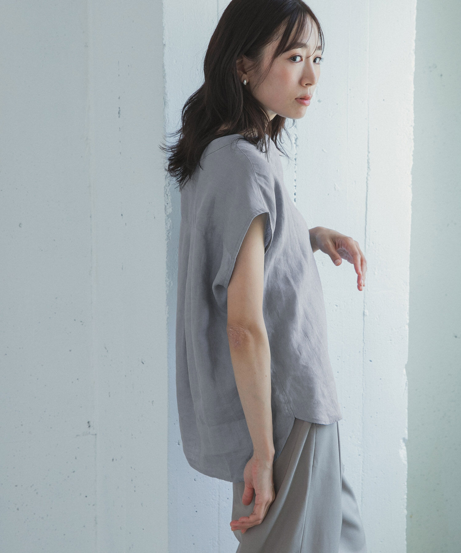 URBAN RESEARCH DOORS「リネンスキッパーフレンチブラウス」|シャツ・ブラウス|