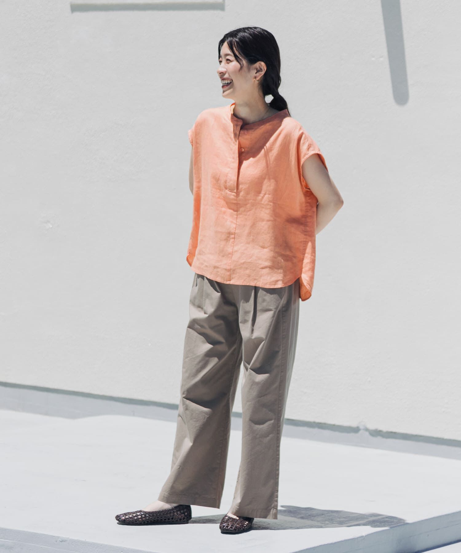URBAN RESEARCH DOORS「リネンスキッパーフレンチブラウス」|シャツ・ブラウス|
