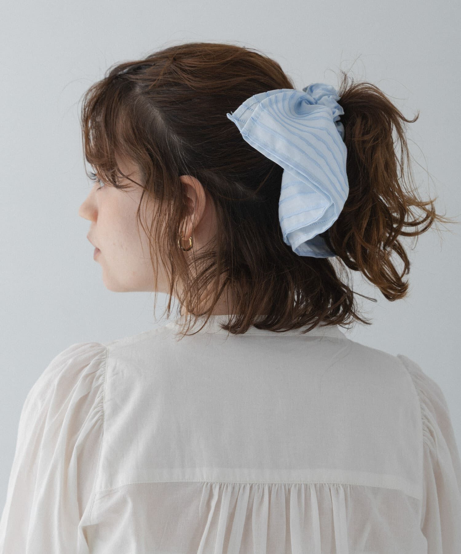 Sonny Label 「ボーダーボリュームシュシュ」|ヘアゴム・シュシュ|