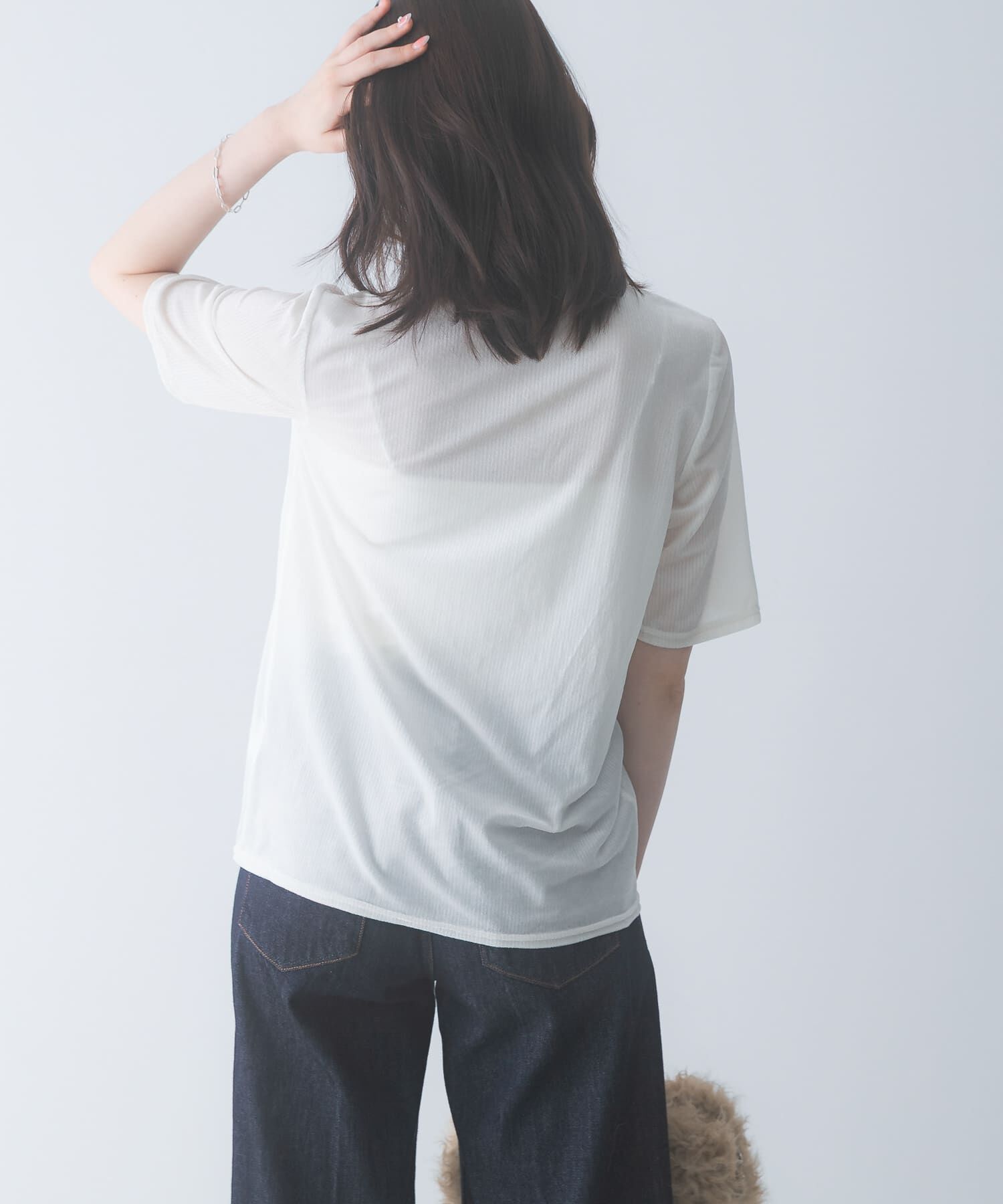 URBAN RESEARCH ROSSO「シアーストライプベロアポロカットソー」|Tシャツ・カットソー|
