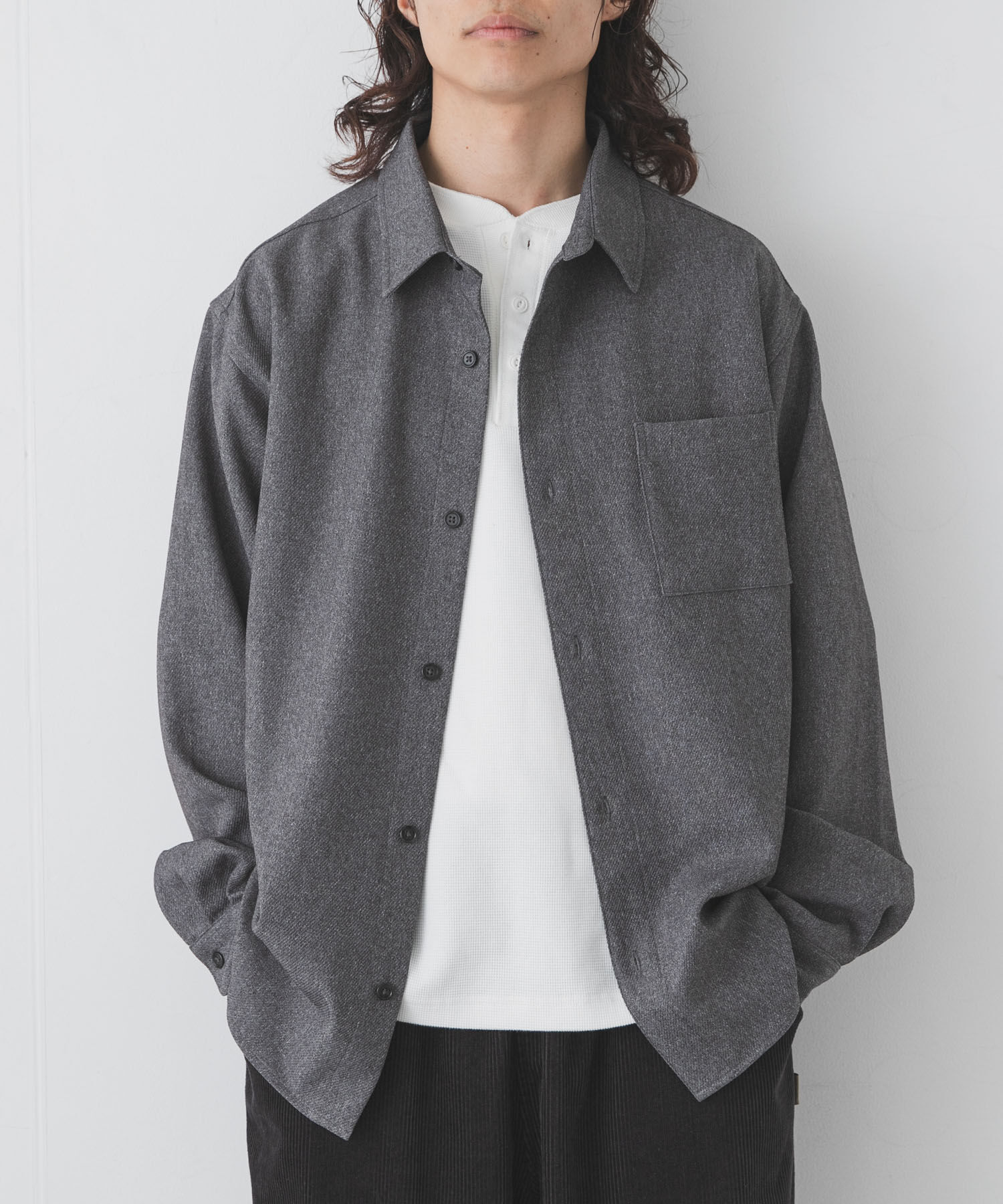 Sonny Label 「ツイルレギュラーカラーシャツ」|シャツ・ブラウス|チャコールグレー