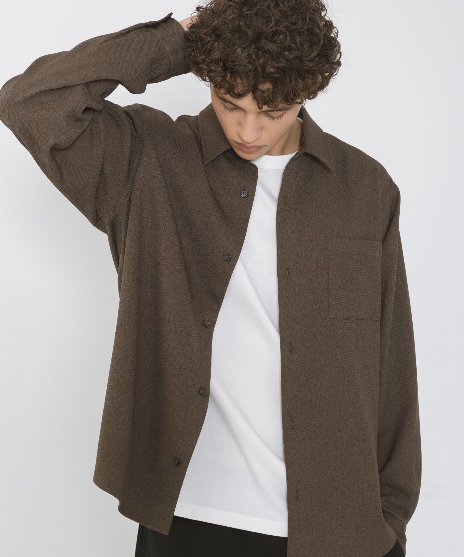 Sonny Label 「ツイルレギュラーカラーシャツ」|シャツ・ブラウス|ブラウン
