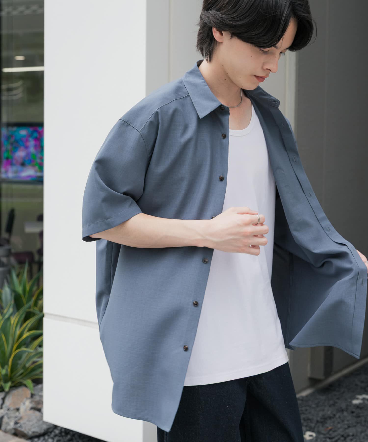 SENSE OF PLACE by URBAN RESEARCH「『ｲｰｼﾞｰｹｱ/速乾』ｸｲｯｸﾄﾞﾗｲﾚｷﾞｭﾗｰｶﾗｰｼｮｰﾄｽ」|シャツ・ブラウス|ライトブルー