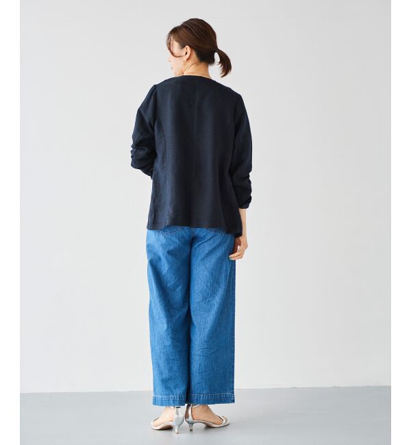 le.coeur blanc「《手洗い可能》麻混ボーダーTシャツ」|Tシャツ・カットソー|
