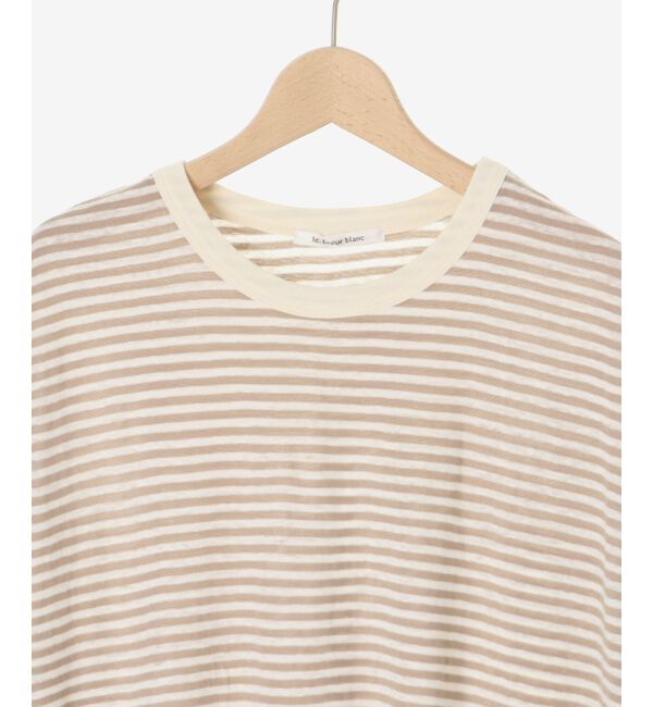 le.coeur blanc「《手洗い可能》麻混ボーダーTシャツ」|Tシャツ・カットソー|