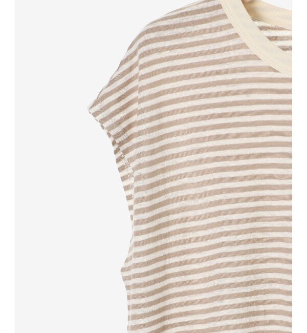 le.coeur blanc「《手洗い可能》麻混ボーダーTシャツ」|Tシャツ・カットソー|