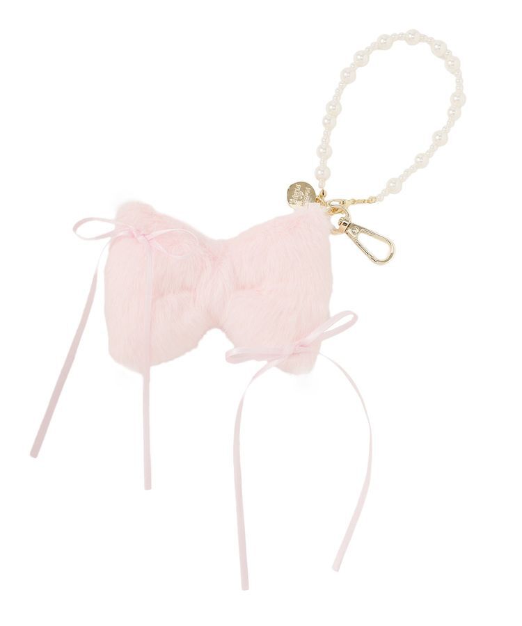Maison de FLEUR「フェイクファーリボンチャーム」|その他|ピンク