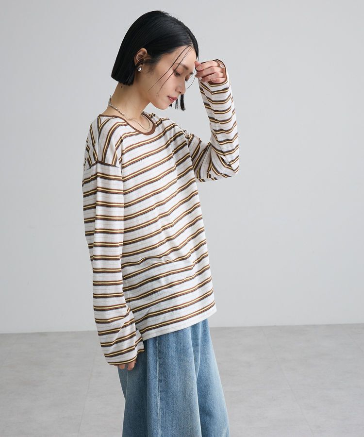 Green Parks「シアーカットマルチボーダープルオーバー」|Tシャツ・カットソー|