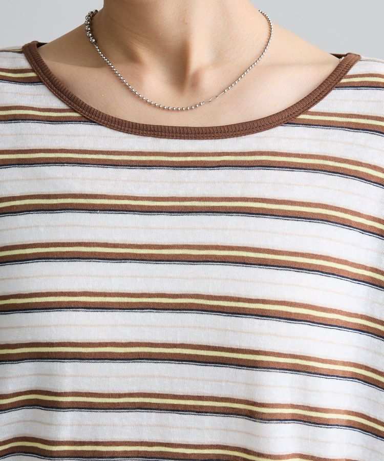 Green Parks「シアーカットマルチボーダープルオーバー」|Tシャツ・カットソー|