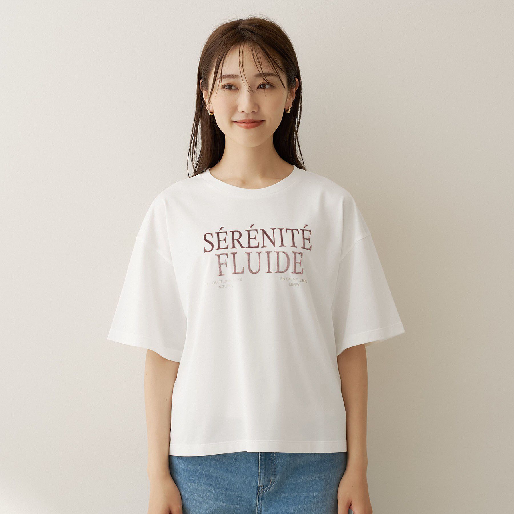 UNTITLED「【丈感すっきり】ベロアプリントロゴT」|Tシャツ・カットソー|