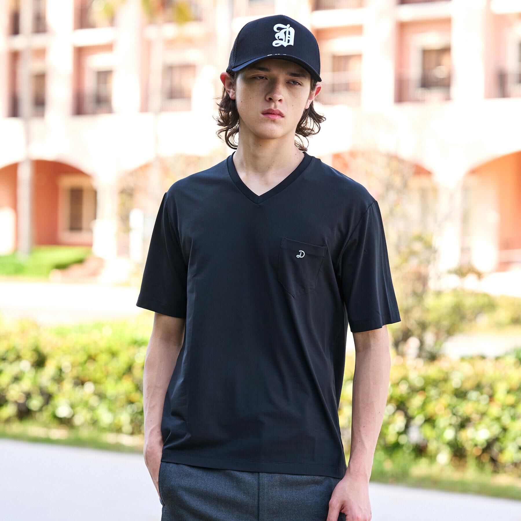 DRESSTERIOR「VネックインナーTシャツ」|Tシャツ・カットソー|ブラック(019)