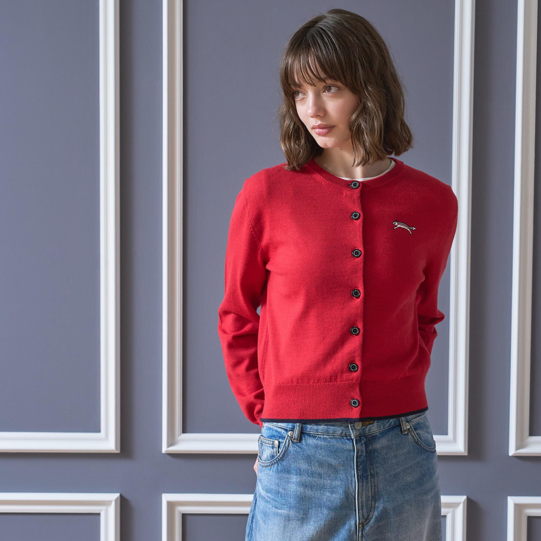 DRESSTERIOR「ゼニアバル―ファキャッシュウールクルーネックカーディガン」|カーディガン|