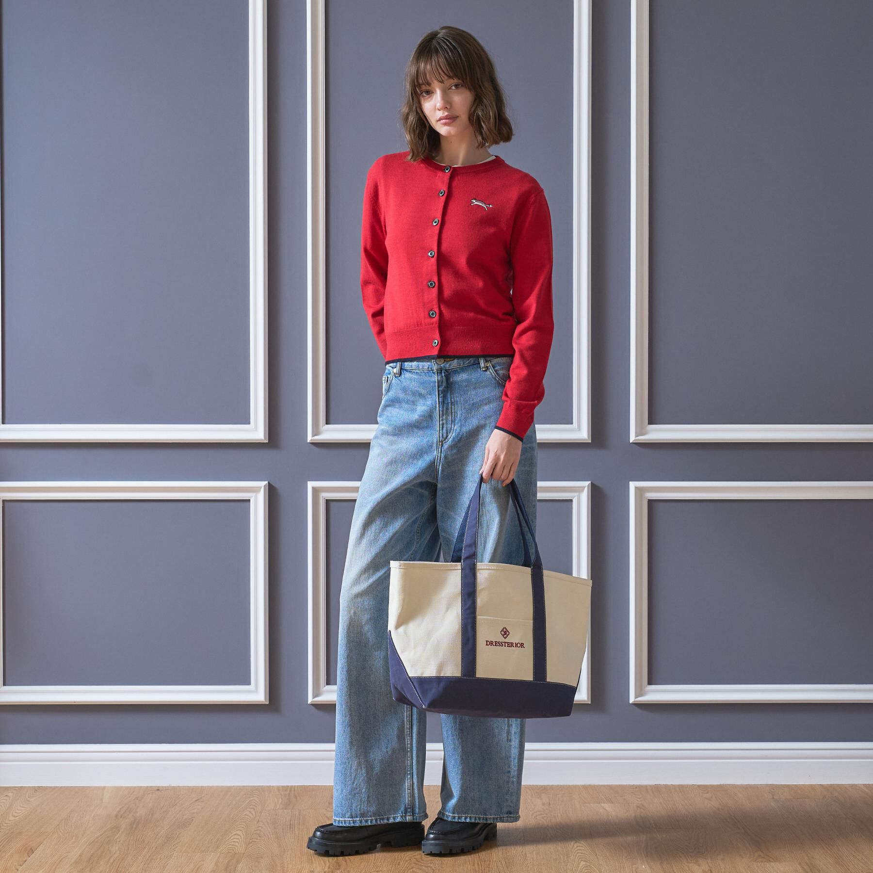 DRESSTERIOR「ゼニアバル―ファキャッシュウールクルーネックカーディガン」|カーディガン|