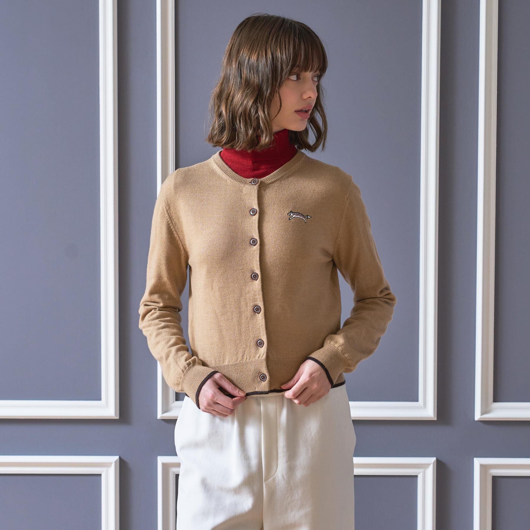 DRESSTERIOR「ゼニアバル―ファキャッシュウールクルーネックカーディガン」|カーディガン|