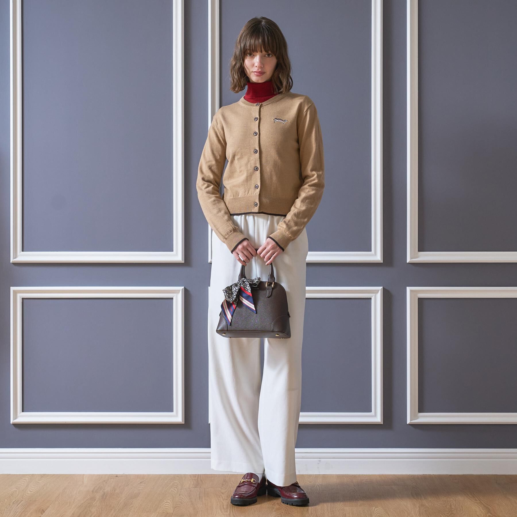 DRESSTERIOR「ゼニアバル―ファキャッシュウールクルーネックカーディガン」|カーディガン|