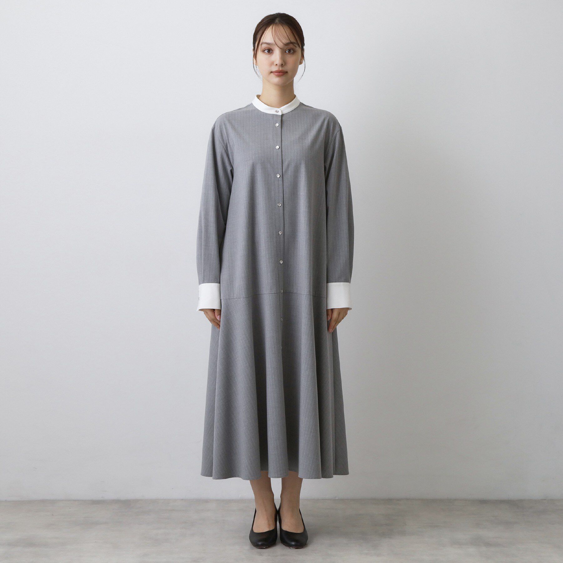 DRESSTERIOR「ウォッシャブルストライプシャツワンピース」|ワンピース|