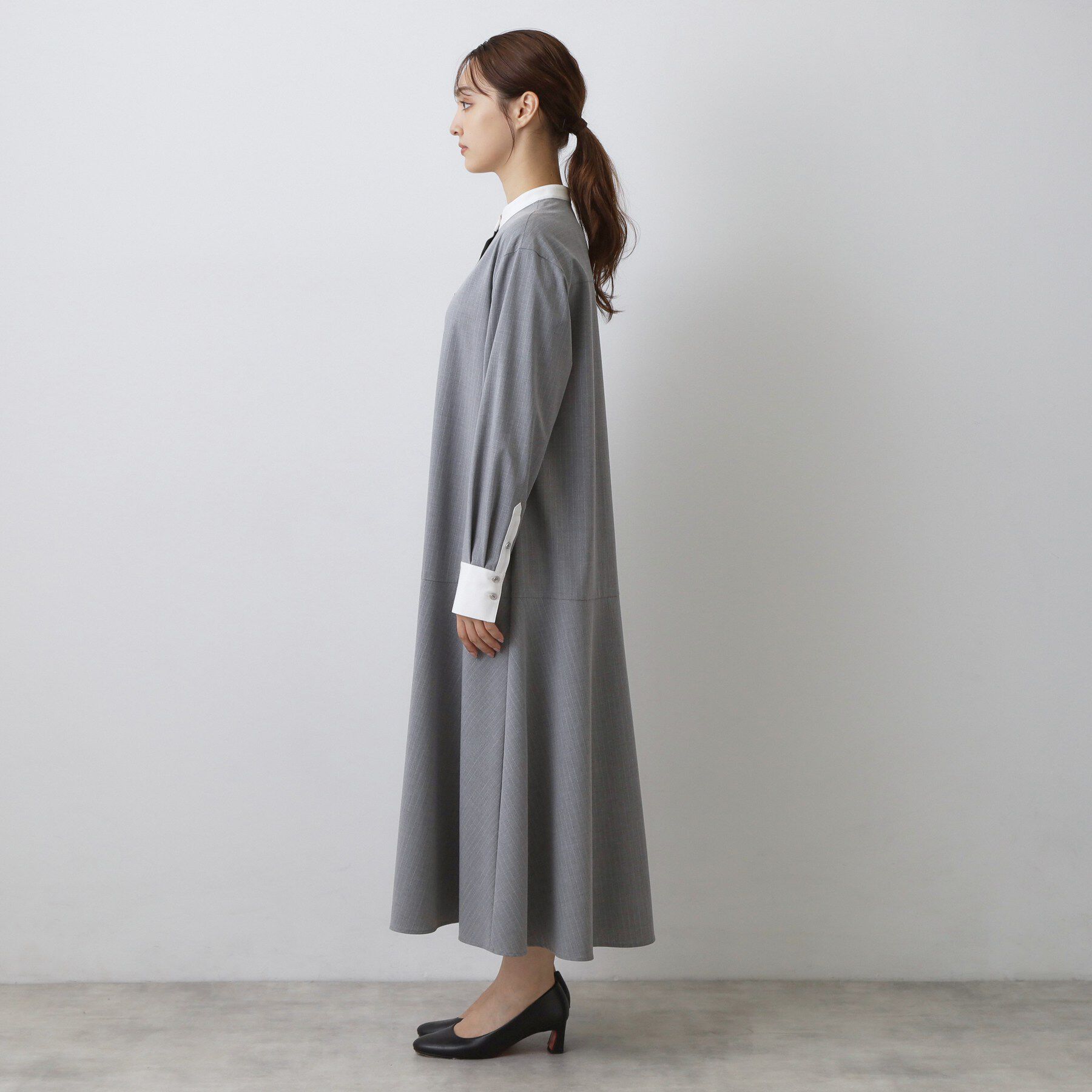 DRESSTERIOR「ウォッシャブルストライプシャツワンピース」|ワンピース|