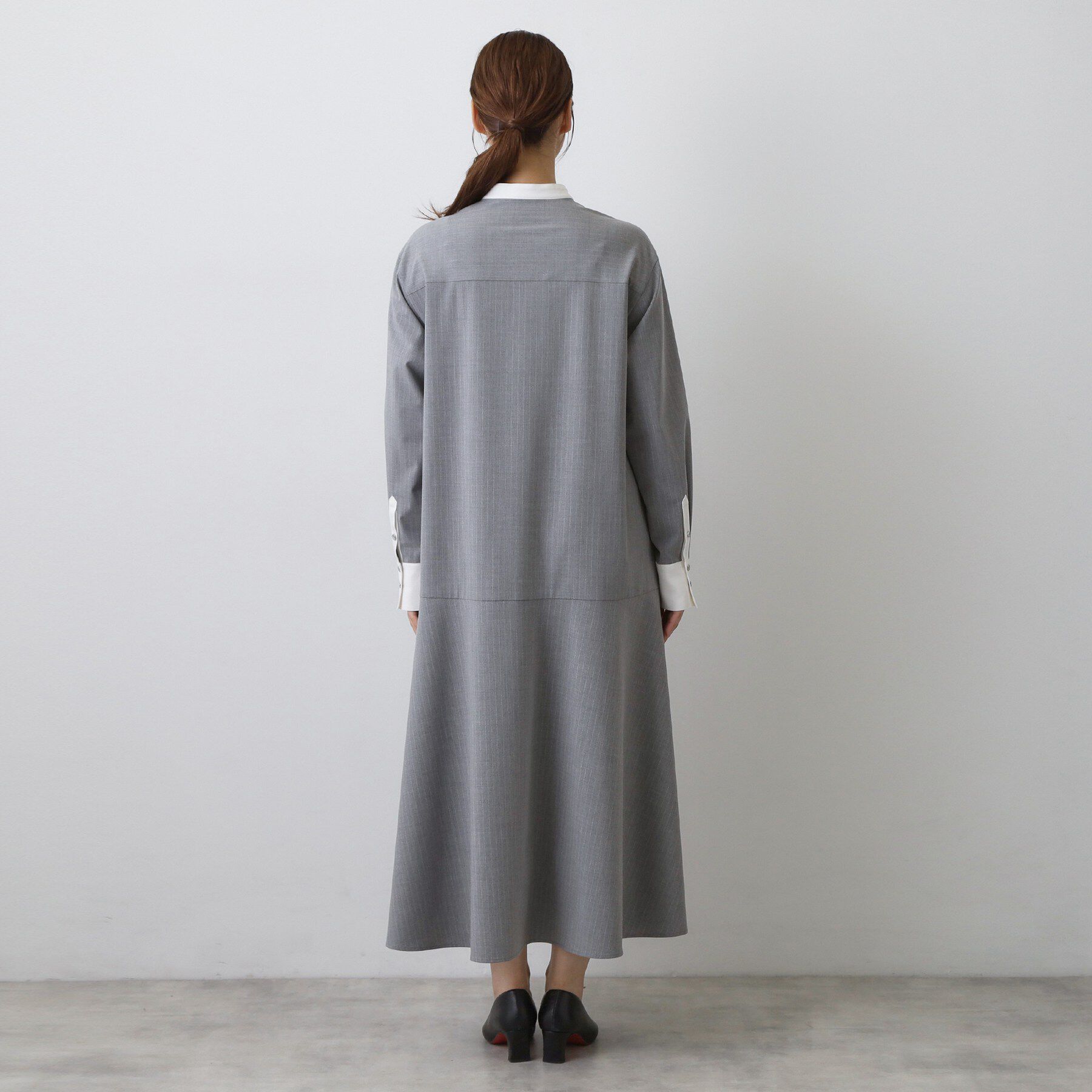 DRESSTERIOR「ウォッシャブルストライプシャツワンピース」|ワンピース|