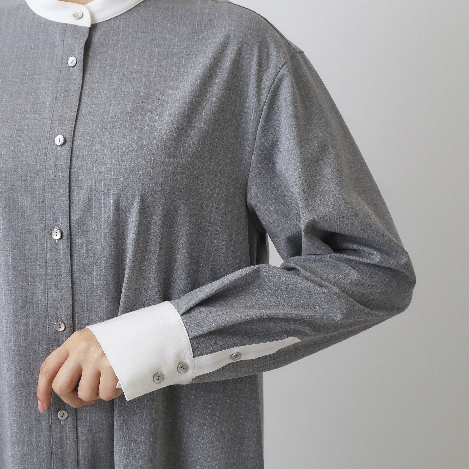DRESSTERIOR「ウォッシャブルストライプシャツワンピース」|ワンピース|