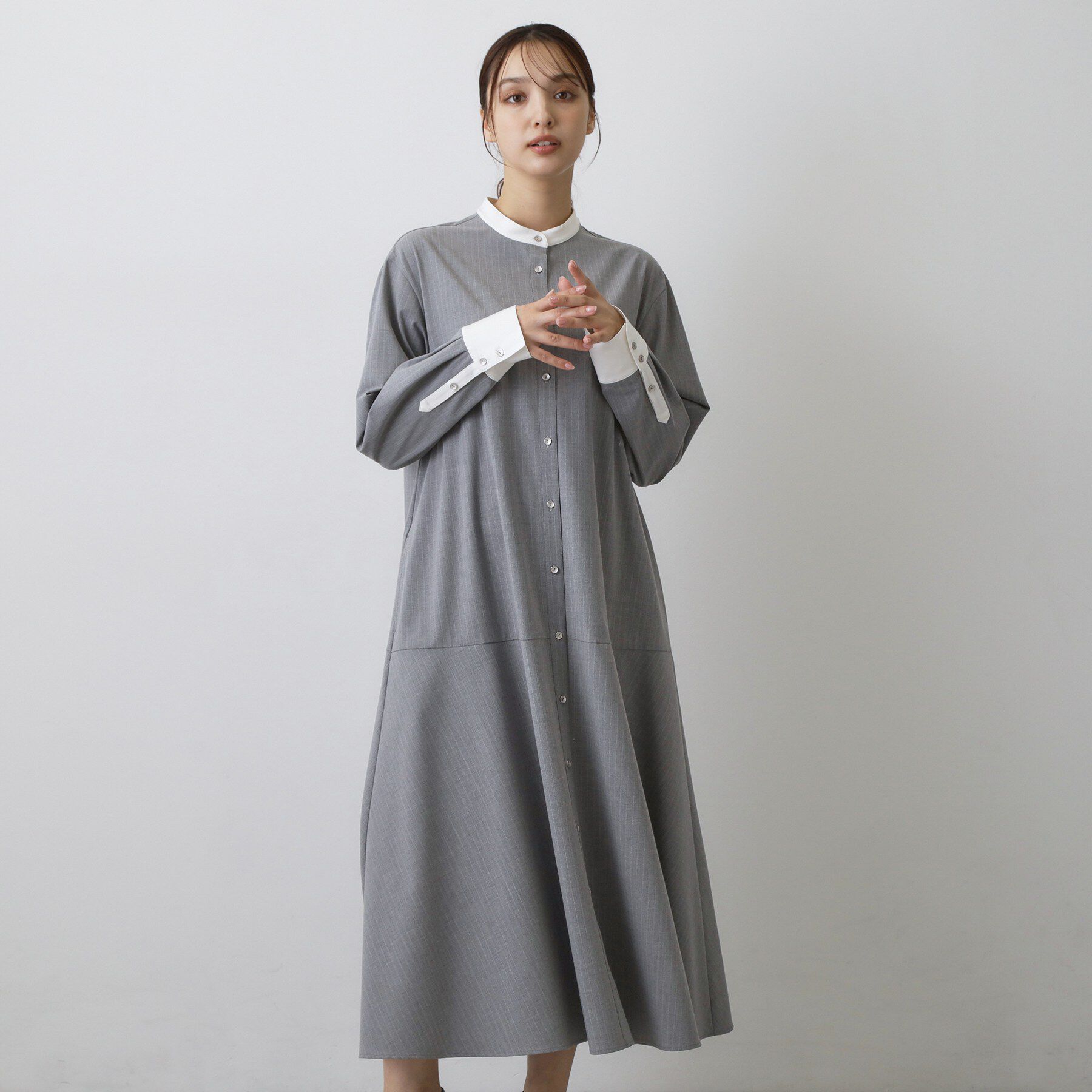 DRESSTERIOR「ウォッシャブルストライプシャツワンピース」|ワンピース|