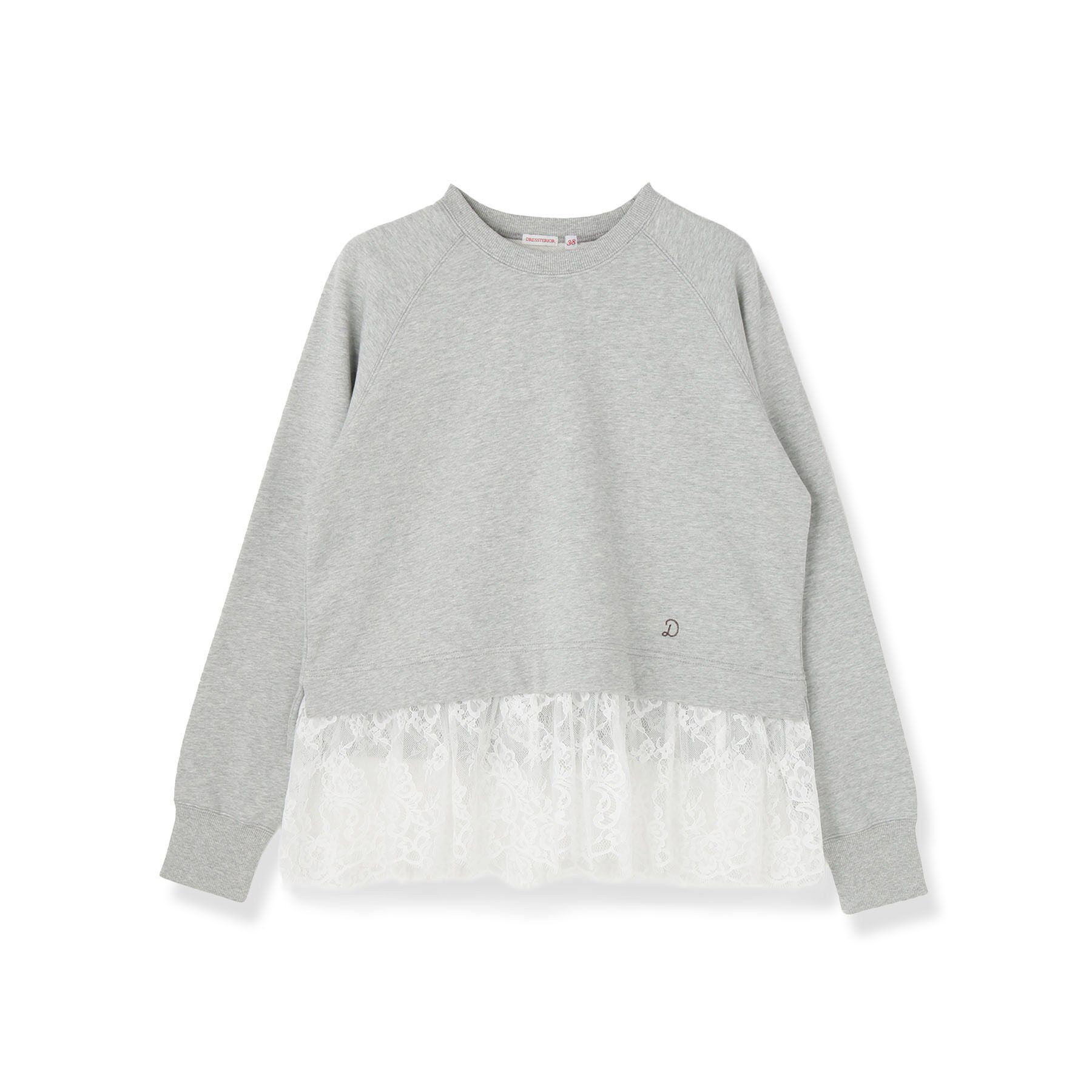 DRESSTERIOR「レースドッキング裏毛プルオーバー」|Tシャツ・カットソー|