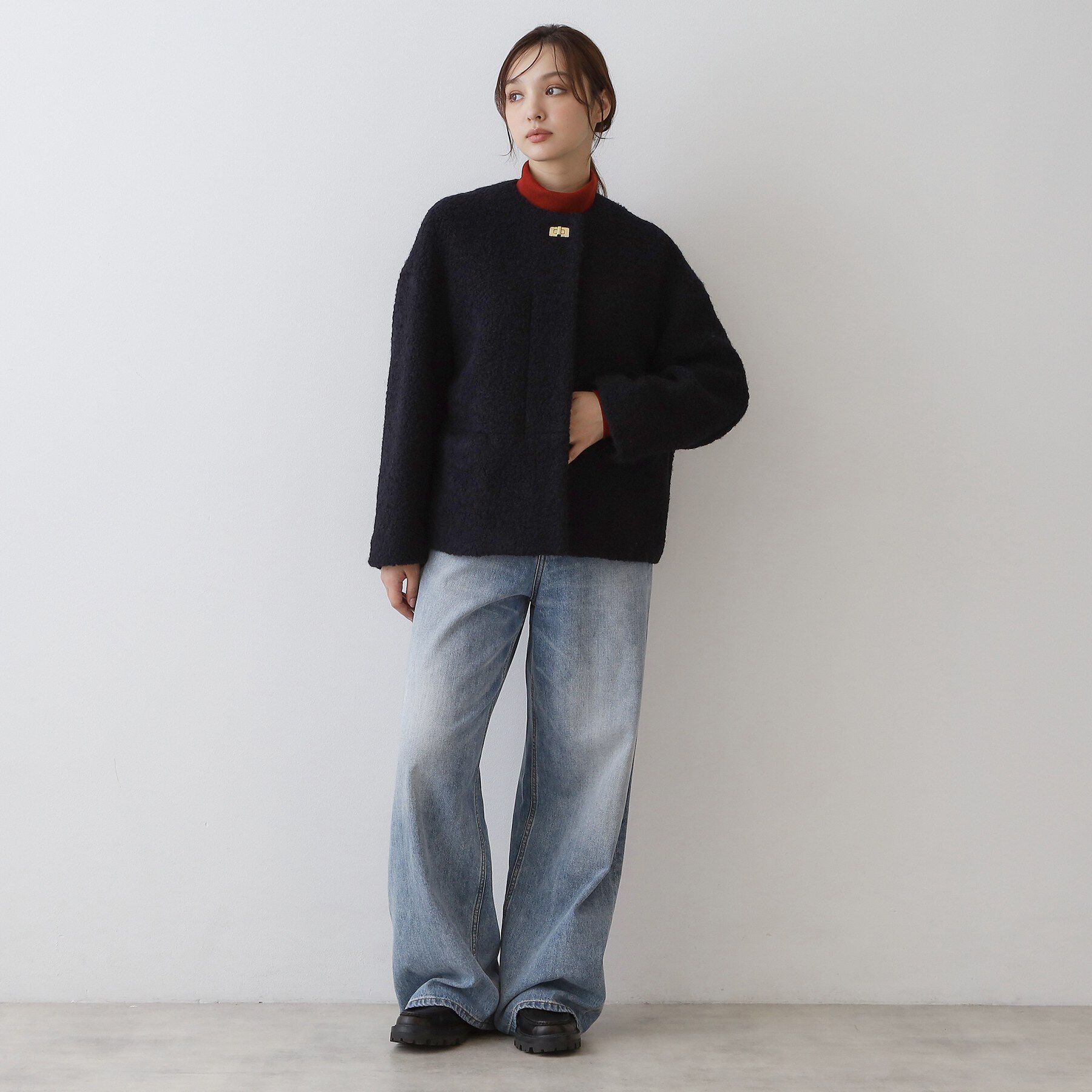 DRESSTERIOR「ターンロッククラスプジャケット」|ノーカラージャケット|