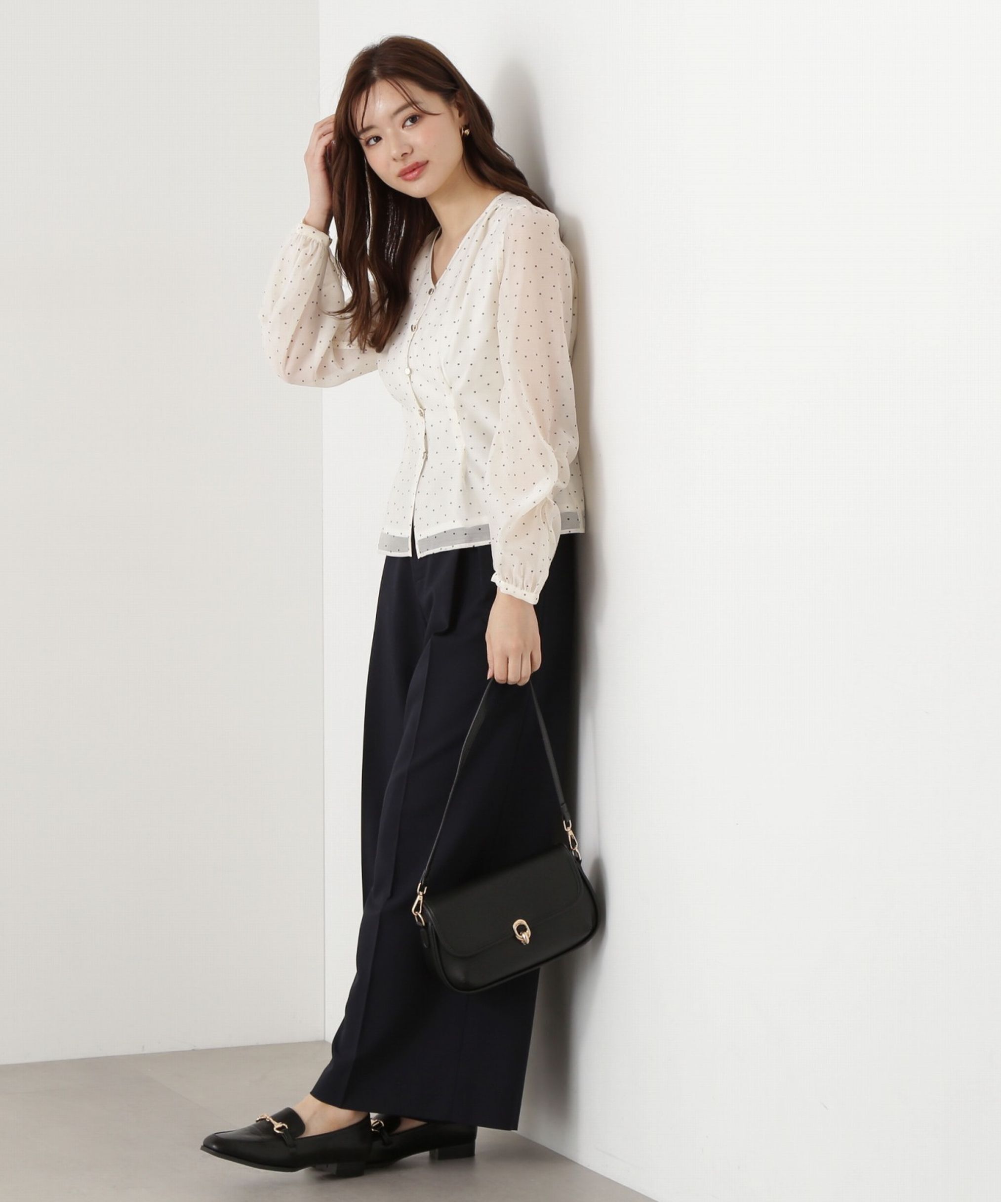 PROPORTION BODY DRESSING「ダブルタックワイドパンツ」|その他|ネイビー