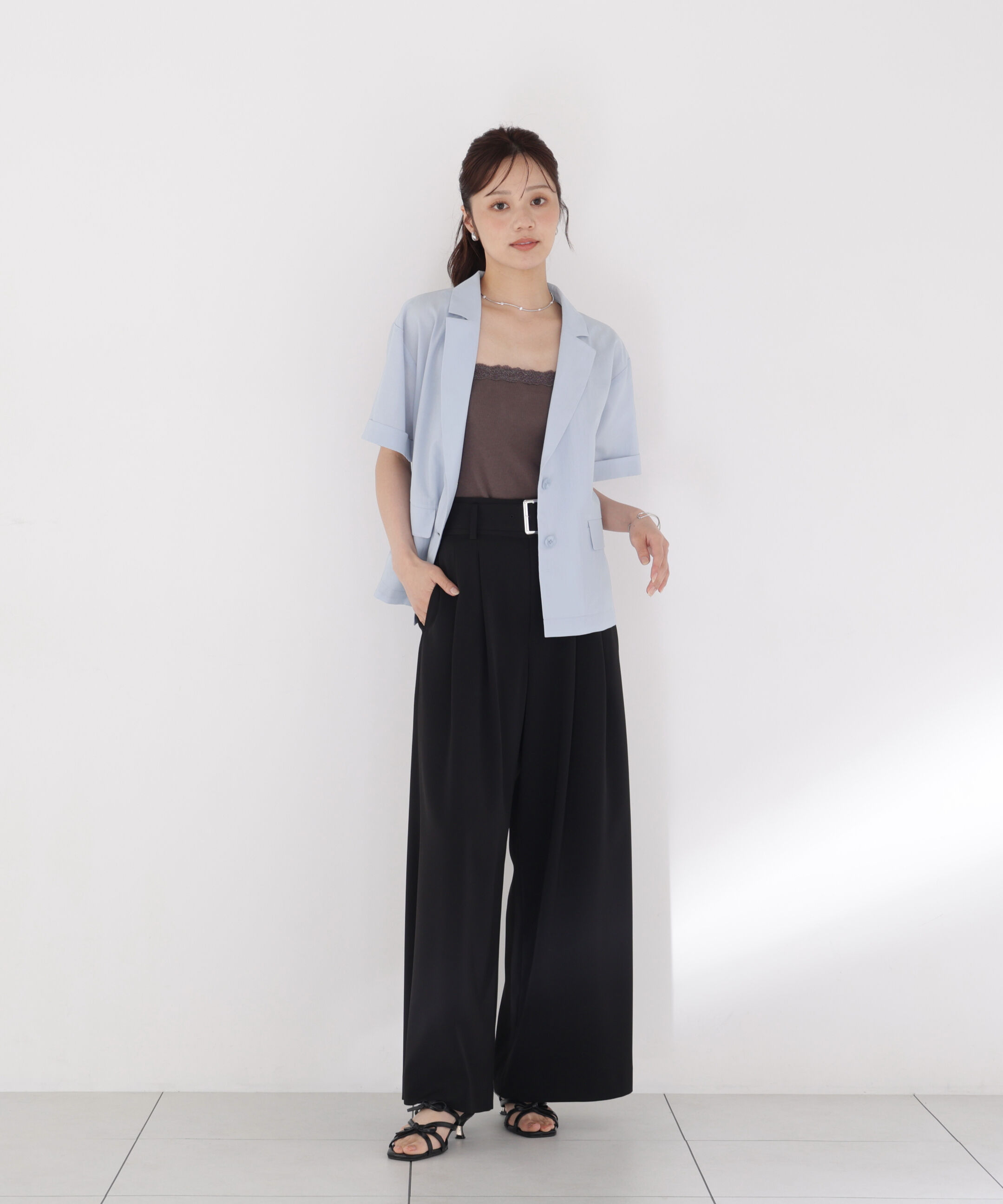 PROPORTION BODY DRESSING「＜a/mie＞ベルト付き2タックワイドパンツ」|その他|