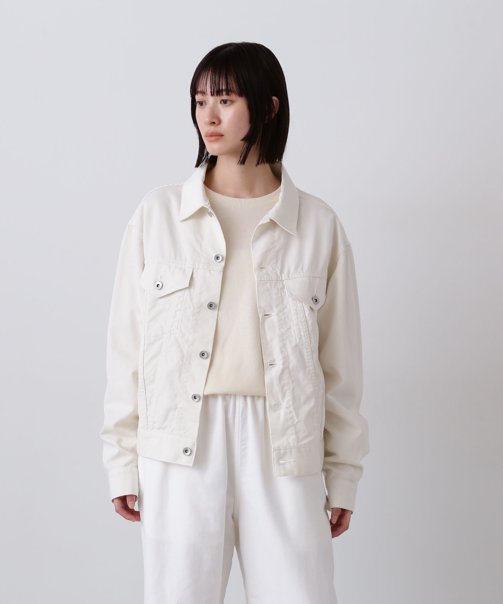 YLEVE 「Ｙ / ORGANIC COTTON TENCEL CHINO JACKET」|ブルゾン・スタジャン|ホワイト