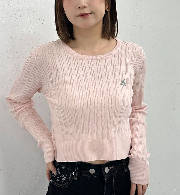 archives「ロゴ刺繍ケーブルライトニット」|ニット・セーター|
