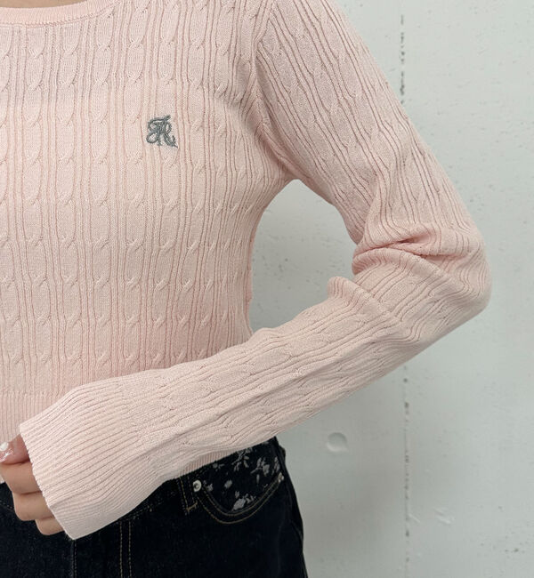 archives「ロゴ刺繍ケーブルライトニット」|ニット・セーター|