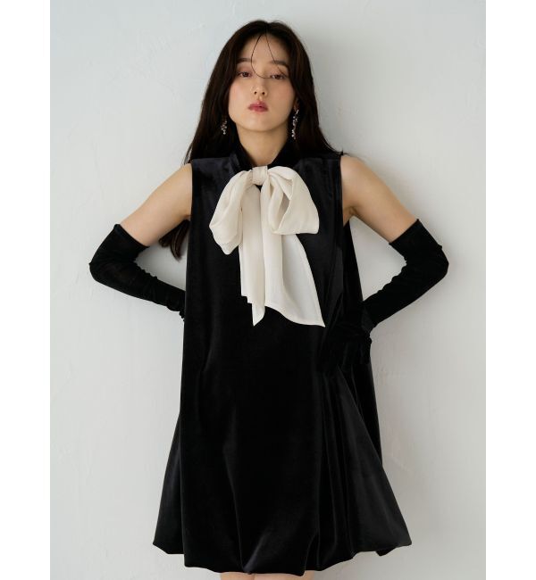 LAGUNAMOON「LADYベロアバルーンニミワンピース」|ワンピース|