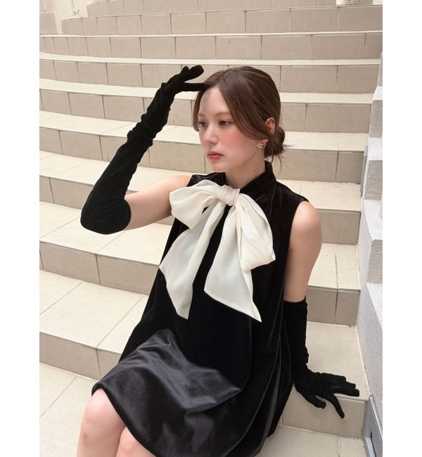 LAGUNAMOON「LADYベロアバルーンニミワンピース」|ワンピース|