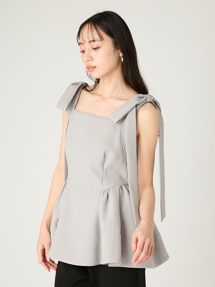 WEB限定】リボンペプラムトップス／ウォッシャブル（FRAY I.D