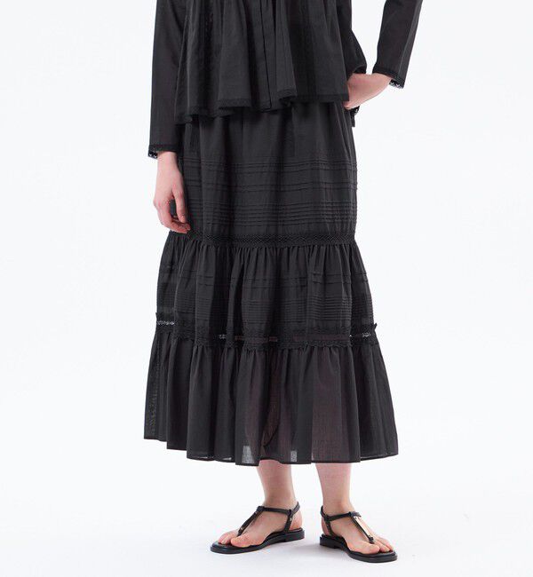 MACKINTOSH PHILOSOPHY「【WEB&一部店舗限定】コットンシルクスカート」|スカート|ブラック