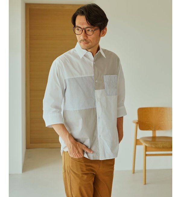ikka「ブロックス冷感5分袖シャツ」|シャツ・ブラウス|