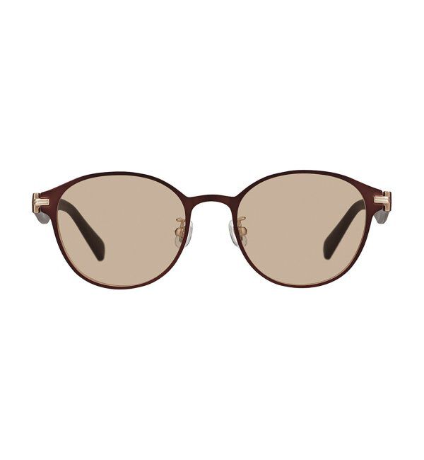  「SUNCUTGlasses/UV100%CUT サングラス レザー調 ラバーテンプル 紫外線対策 UV対策 UVカット ズレ落ち防止」|サングラス|