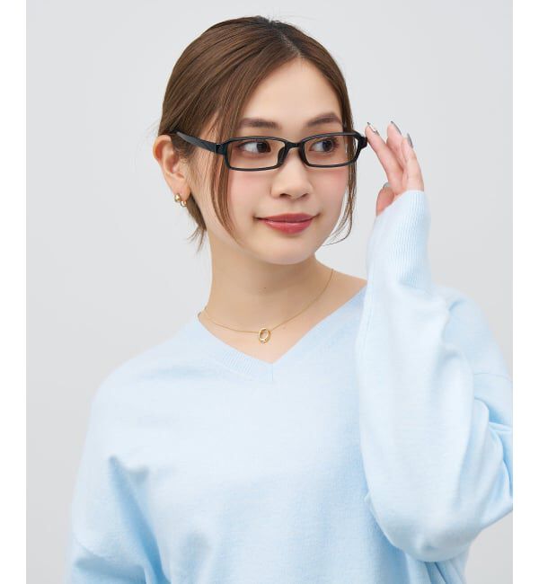  「スクエア型 メガネ | 横長 軽量 眼鏡 伊達めがね 度付き Zoff｜CLASSIC レンズ交換券付」|メガネ|ブラック
